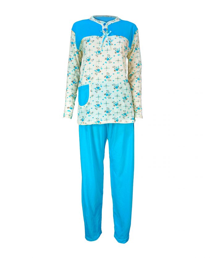 Y104 Bayan Biyeli İki Düğme Pijama Takım